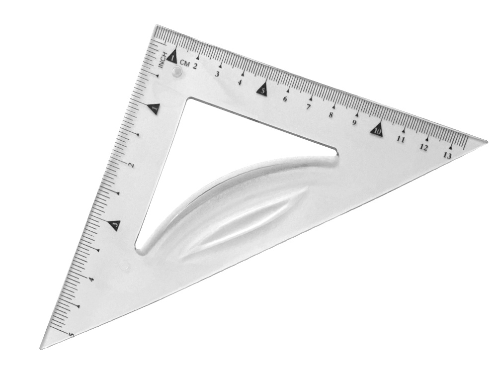 JUEGO ESCUADRA 21 CM CARTABON 21 CM REGLA 30 CM Y SEMICIRCULO PLASTICO FLEXIBLE EN PETACA LIDERPAPEL