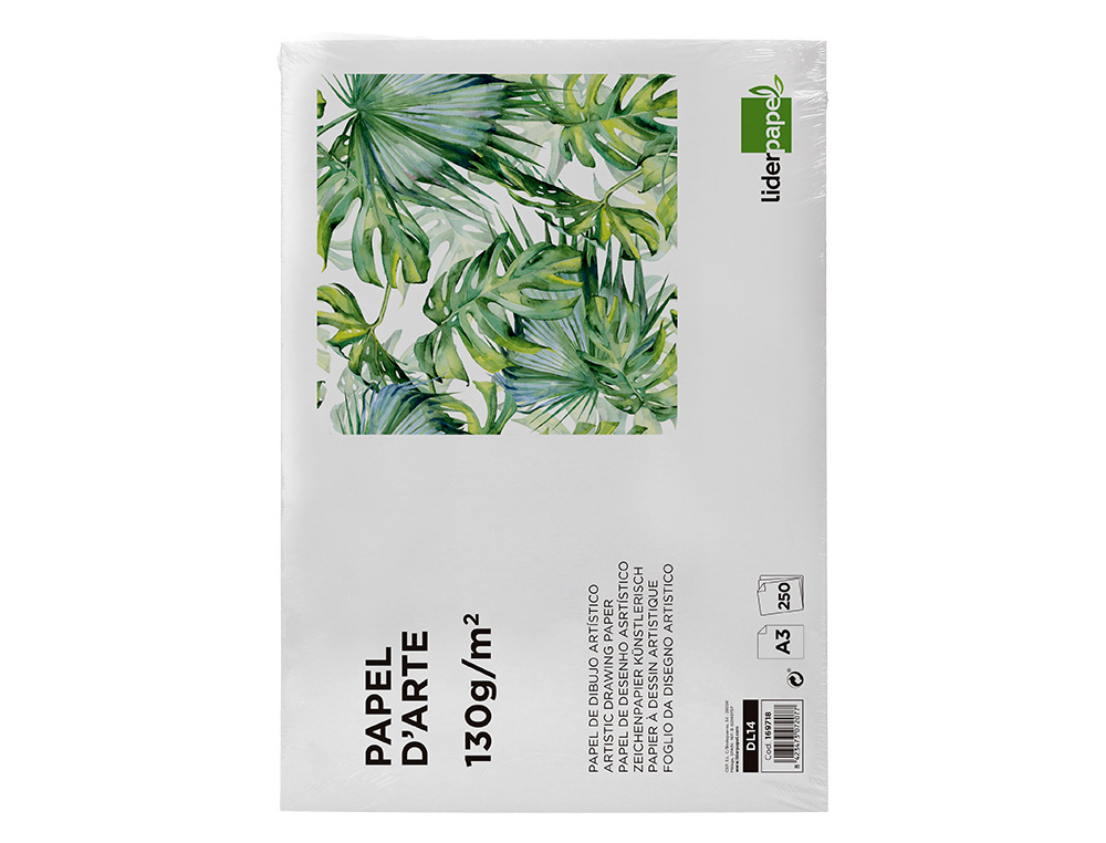 PAPEL DIBUJO LIDERPAPEL 297X420 MM 130 GR SIN RECUADRO DIN A3 HOJA