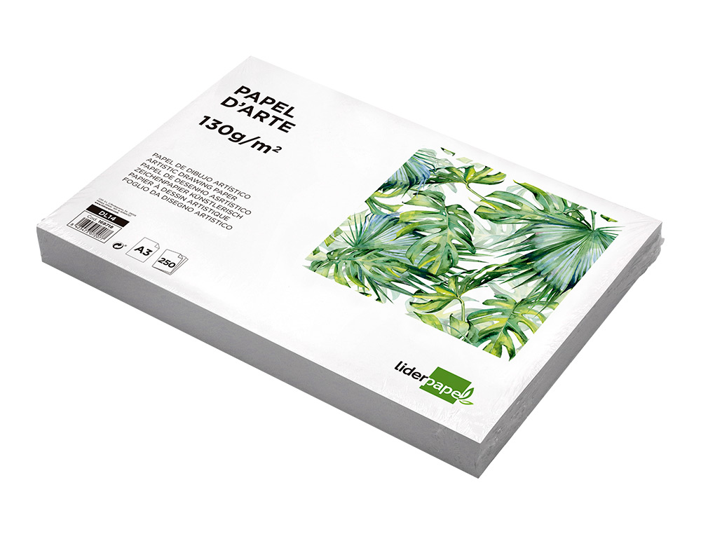 PAPEL DIBUJO LIDERPAPEL 297X420 MM 130 GR SIN RECUADRO DIN A3 HOJA