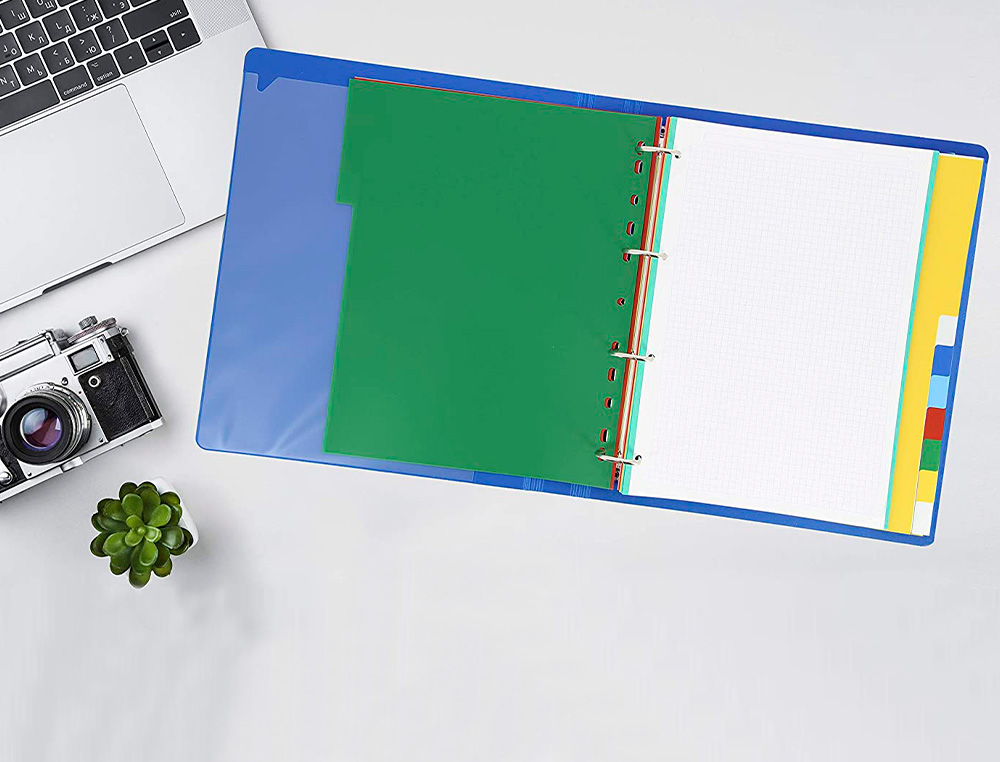 SEPARADOR LIDERPAPEL PLASTICO JUEGO DE 10 SEPARADORES FOLIO 16 TALADROS