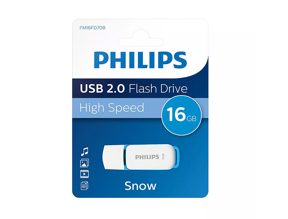 MEMORIA USB PHILIPS FLASH USB 2.0 16GB SNOW BLUE