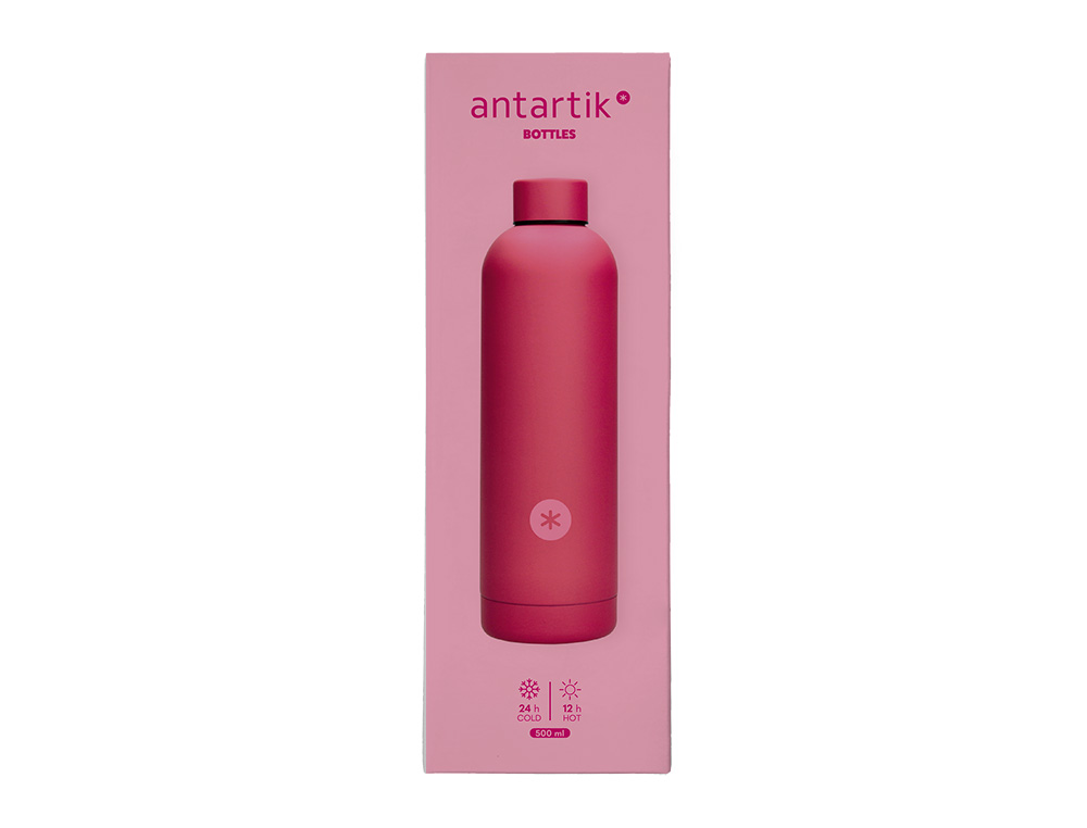 BOTELLA PORTALIQUIDOS ANTARTIK ISOTERMICA ACERO INOXIDABLE LIBRE DE BPA COLOR FUCSIA 500 ML