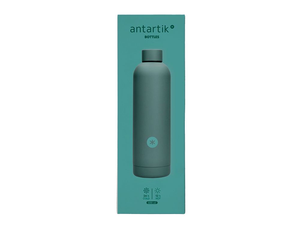 BOTELLA PORTALIQUIDOS ANTARTIK ISOTERMICA ACERO INOXIDABLE LIBRE DE BPA COLOR TURQUESA 500 ML