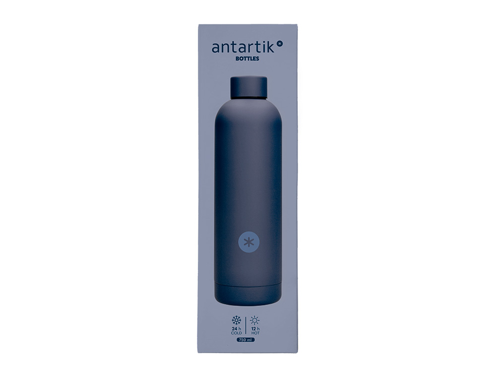 BOTELLA PORTALIQUIDOS ANTARTIK ISOTERMICA ACERO INOXIDABLE LIBRE DE BPA COLOR AZUL 75O ML