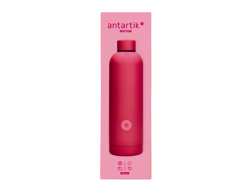 BOTELLA PORTALIQUIDOS ANTARTIK ISOTERMICA ACERO INOXIDABLE LIBRE DE BPA COLOR FUCSIA 750 ML