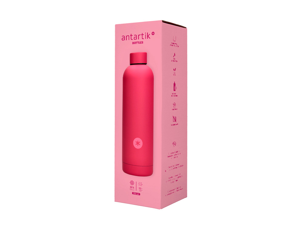BOTELLA PORTALIQUIDOS ANTARTIK ISOTERMICA ACERO INOXIDABLE LIBRE DE BPA COLOR FUCSIA 750 ML