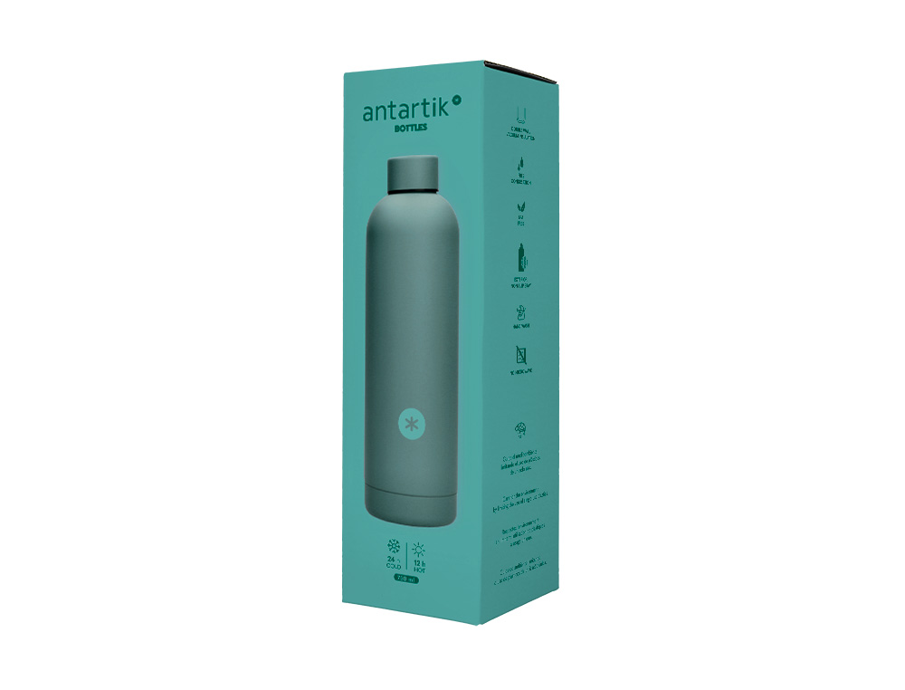 BOTELLA PORTALIQUIDOS ANTARTIK ISOTERMICA ACERO INOXIDABLE LIBRE DE BPA COLOR TURQUESA 750 ML