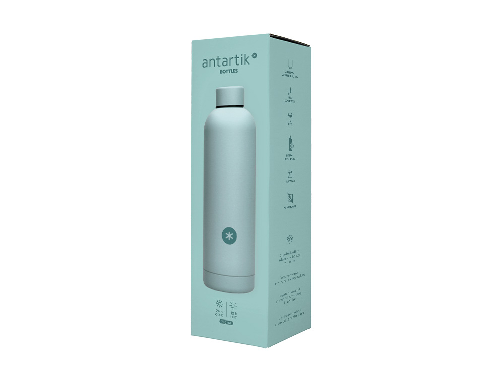 BOTELLA PORTALIQUIDOS ANTARTIK ISOTERMICA ACERO INOXIDABLE LIBRE DE BPA COLOR MENTA 750 ML