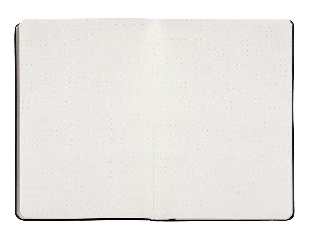 CUADERNO CON GOMILLA ANTARTIK NOTES TAPA DURA A5 HOJAS PUNTOS NEGRO 100 HOJAS 80 GR FSC