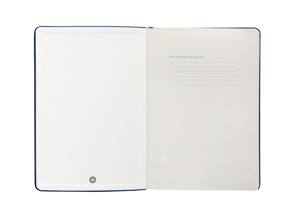 CUADERNO CON GOMILLA ANTARTIK NOTES TAPA DURA A4 HOJAS LISAS AZUL MARINO 100 HOJAS 80 GR FSC