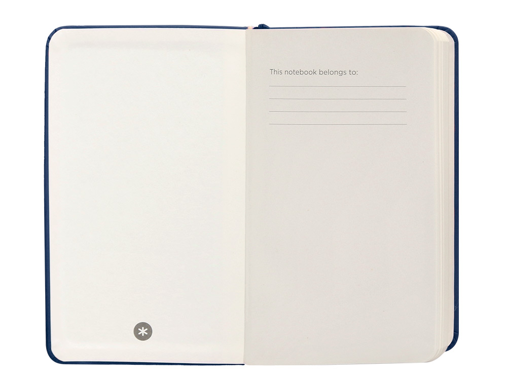 CUADERNO CON GOMILLA ANTARTIK NOTES TAPA DURA A6 HOJAS CUADRICULA AZUL MARINO 100 HOJAS 80 GR FSC