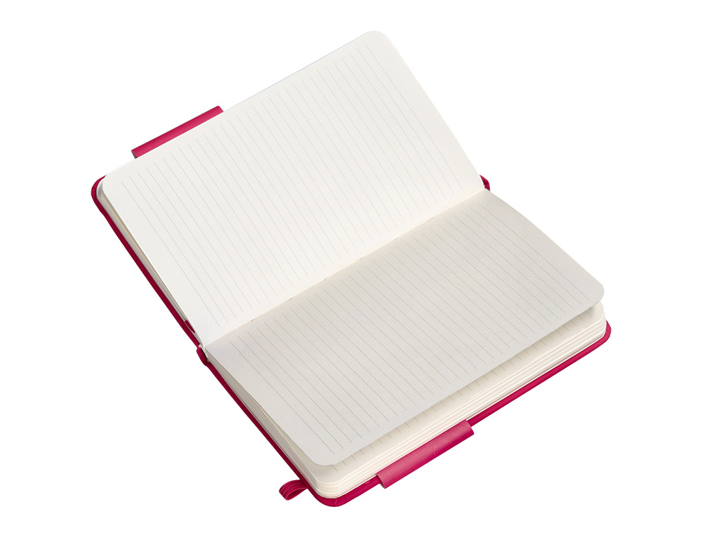 CUADERNO CON GOMILLA ANTARTIK NOTES TAPA DURA A6 HOJAS RAYAS BURDEOS 100 HOJAS 80 GR FSC