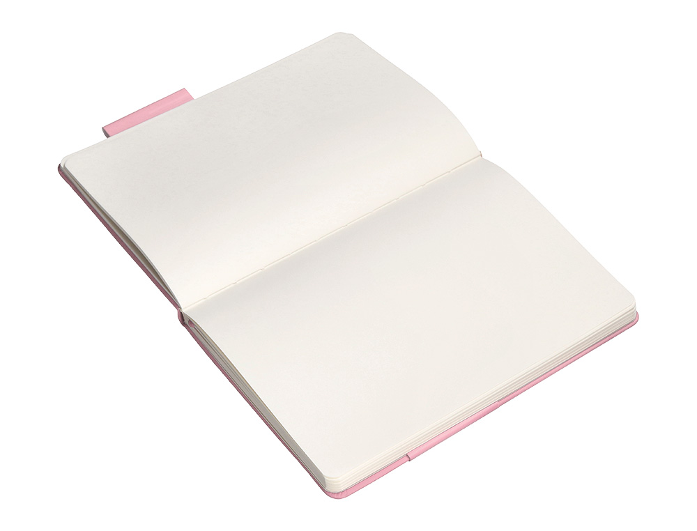 CUADERNO CON GOMILLA ANTARTIK NOTES TAPA DURA A4 HOJAS LISAS ROSA PASTEL 100 HOJAS 80 GR FSC