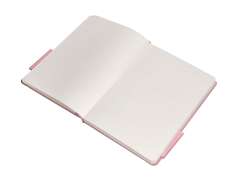 CUADERNO CON GOMILLA ANTARTIK NOTES TAPA DURA A4 HOJAS PUNTOS ROSA PASTEL 100 HOJAS 80 GR FSC