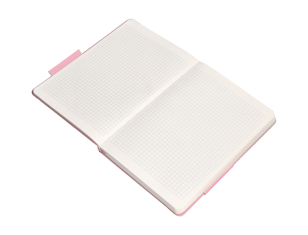 CUADERNO CON GOMILLA ANTARTIK NOTES TAPA DURA A4 HOJAS CUADRICULA ROSA PASTEL 100 HOJAS 80 GR FSC