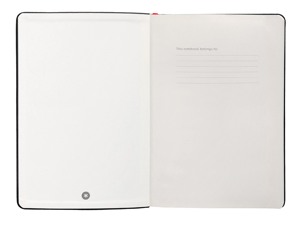 CUADERNO CON GOMILLA ANTARTIK NOTES TAPA DURA A5 HOJAS CUADRICULA NEGRO Y ROJO 100 HOJAS 80 GR FSC