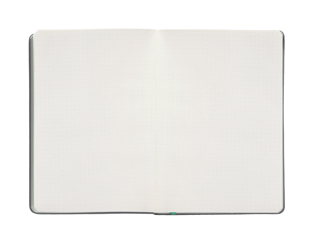 CUADERNO CON GOMILLA ANTARTIK NOTES TAPA DURA A4 HOJAS PUNTOS GRIS Y TURQUESA 100 HOJAS 80 GR FSC