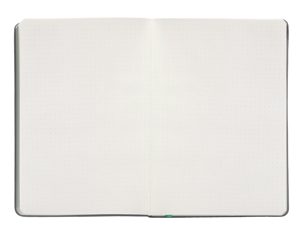 CUADERNO CON GOMILLA ANTARTIK NOTES TAPA DURA A5 HOJAS PUNTOS GRIS Y TURQUESA 100 HOJAS 80 GR FSC