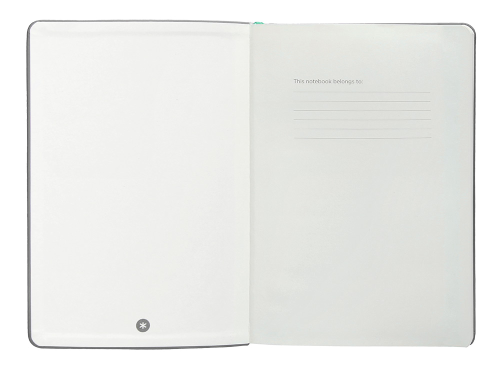 CUADERNO CON GOMILLA ANTARTIK NOTES TAPA DURA A5 HOJAS PUNTOS GRIS Y TURQUESA 100 HOJAS 80 GR FSC