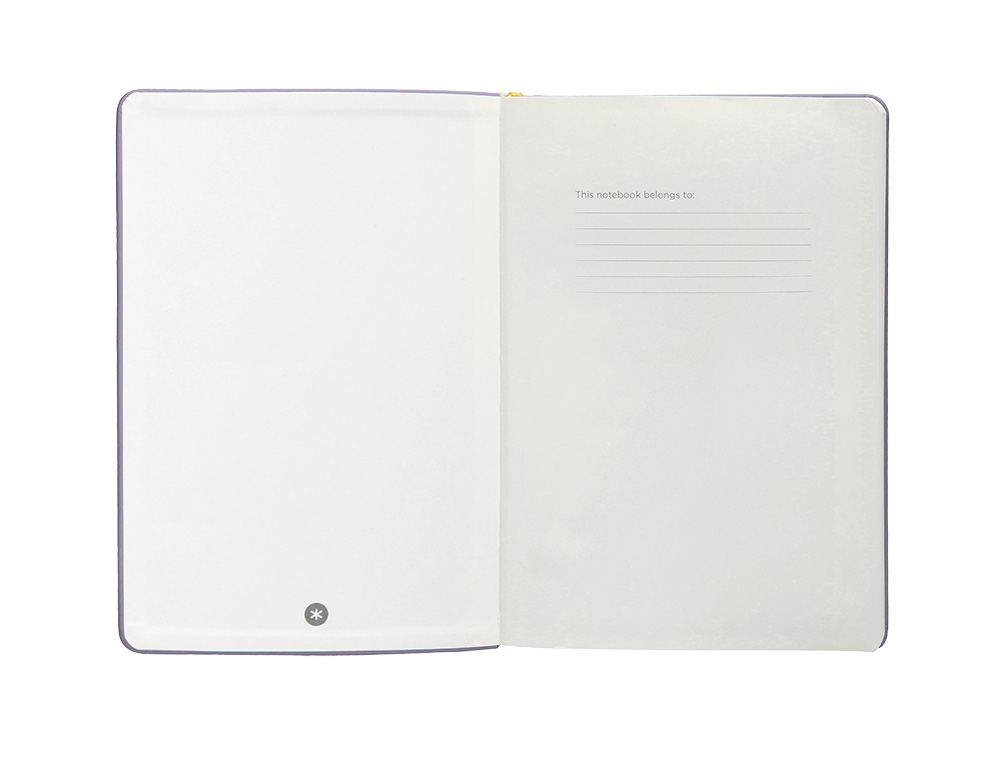 CUADERNO CON GOMILLA ANTARTIK NOTES TAPA DURA A4 HOJAS CUADRICULA MORADO Y AMARILLO 100 HOJAS 80 GR FSC