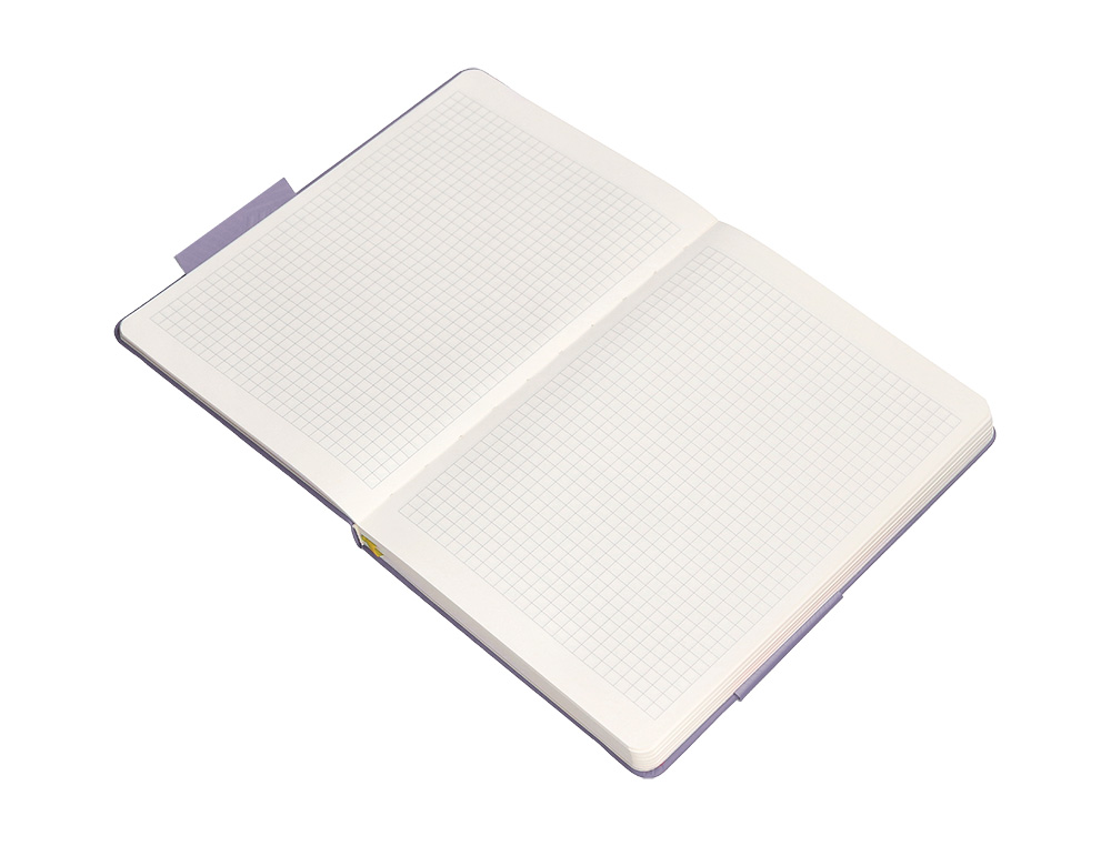 CUADERNO CON GOMILLA ANTARTIK NOTES TAPA DURA A4 HOJAS CUADRICULA MORADO Y AMARILLO 100 HOJAS 80 GR FSC