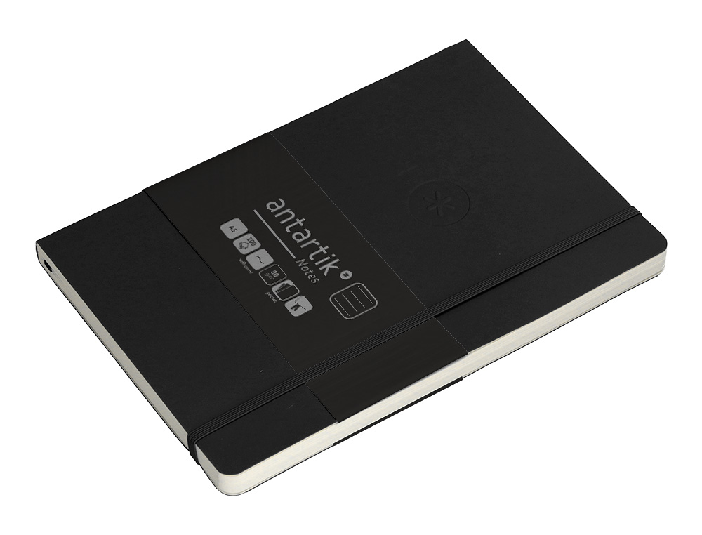 CUADERNO CON GOMILLA ANTARTIK NOTES TAPA BLANDA A5 HOJAS RAYAS NEGRO 80 HOJAS 80 GR FSC