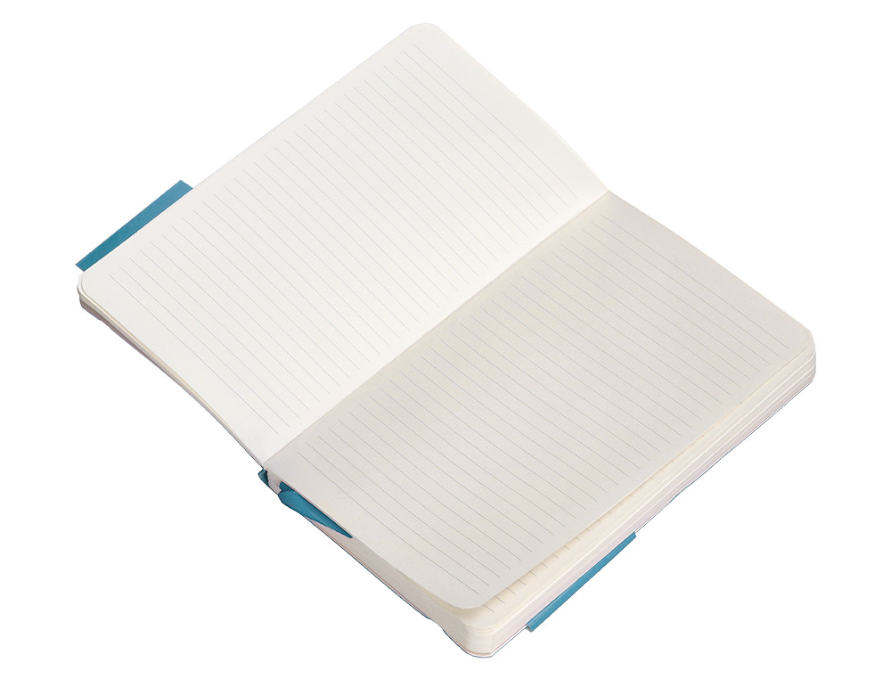 CUADERNO CON GOMILLA ANTARTIK NOTES TAPA BLANDA A6 RAYAS AZUL CLARO 100 HOJAS 80 GR FSC