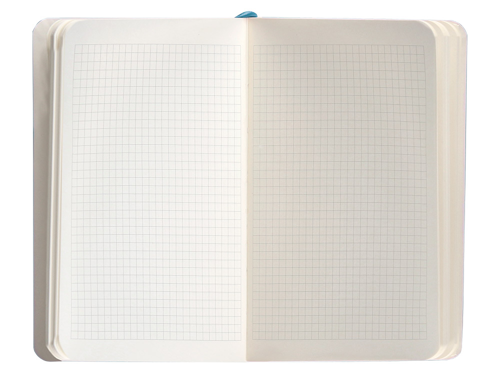 CUADERNO CON GOMILLA ANTARTIK NOTES TAPA BLANDA A6 CUADRICULA AZUL CLARO 100 HOJAS 80 GR FSC