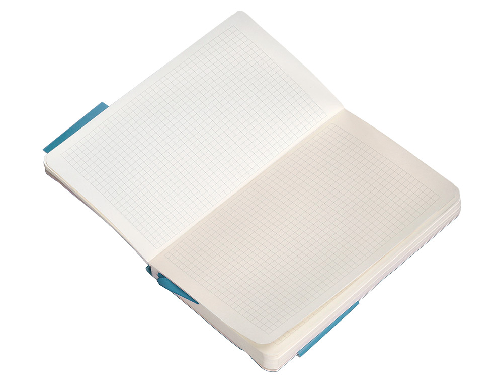 CUADERNO CON GOMILLA ANTARTIK NOTES TAPA BLANDA A6 CUADRICULA AZUL CLARO 100 HOJAS 80 GR FSC
