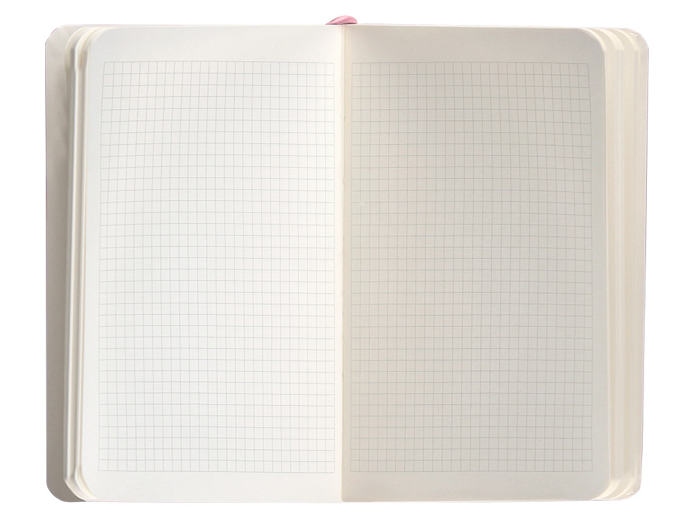 CUADERNO CON GOMILLA ANTARTIK NOTES TAPA BLANDA A6 CUADRICULA ROSA PASTEL 100 HOJAS 80 GR FSC