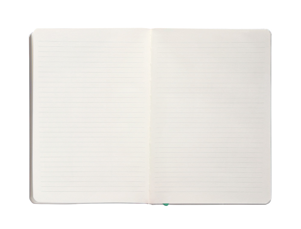 CUADERNO CON GOMILLA ANTARTIK NOTES TAPA BLANDA A5 HOJAS RAYAS GRIS Y TURQUESA 80 HOJAS 80 GR FSC