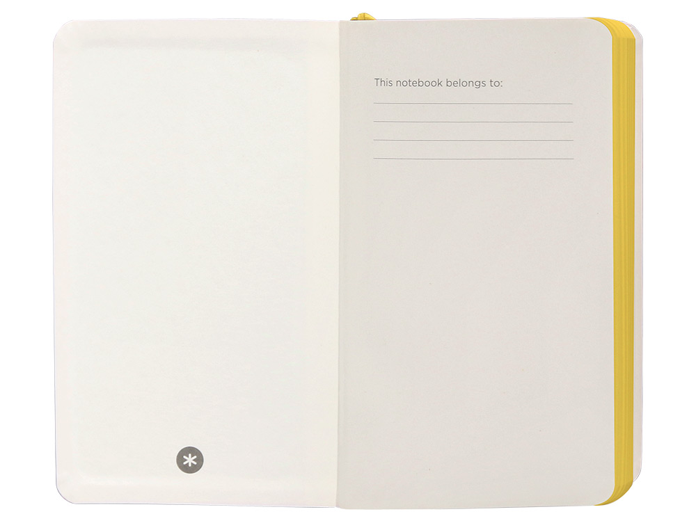 CUADERNO CON GOMILLA ANTARTIK NOTES TAPA BLANDA A6 RAYAS MORADO Y AMARILLO 100 HOJAS 80 GR FSC