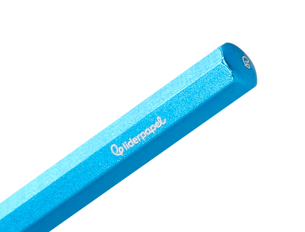 LAPIZ DE GRAFITO INFINITO LIDERPAPEL ALUMINIO HEXAGONAL AZUL ULTRA RESISTENTE 1 PUNTA DE RECAMBIO
