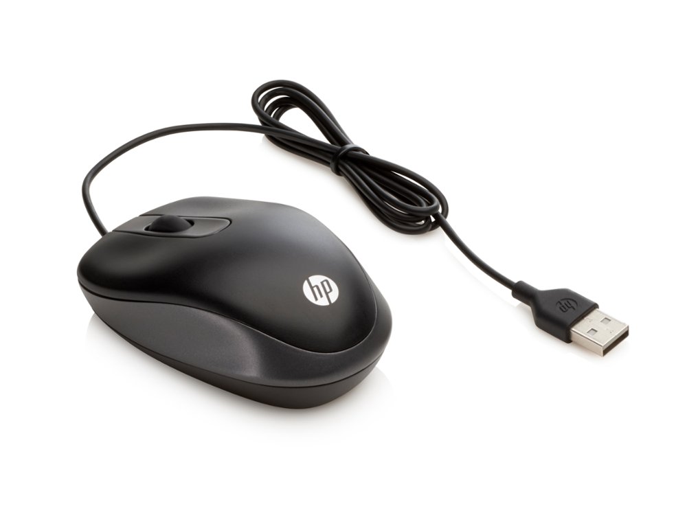 RATON HP VIAJE OPTICO 1000 DPI USB-A LONGITUD CABLE 100 CM COLOR NEGRO