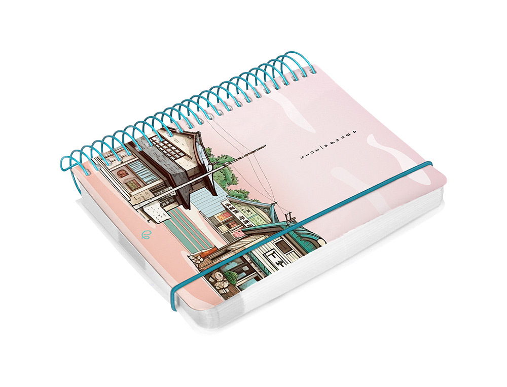 AGENDA ESPIRAL LIDERPAPEL SANTORINI A6 2025 DIA PAGINA 4 DISEÑOS SURTIDOS PAPEL 60GR