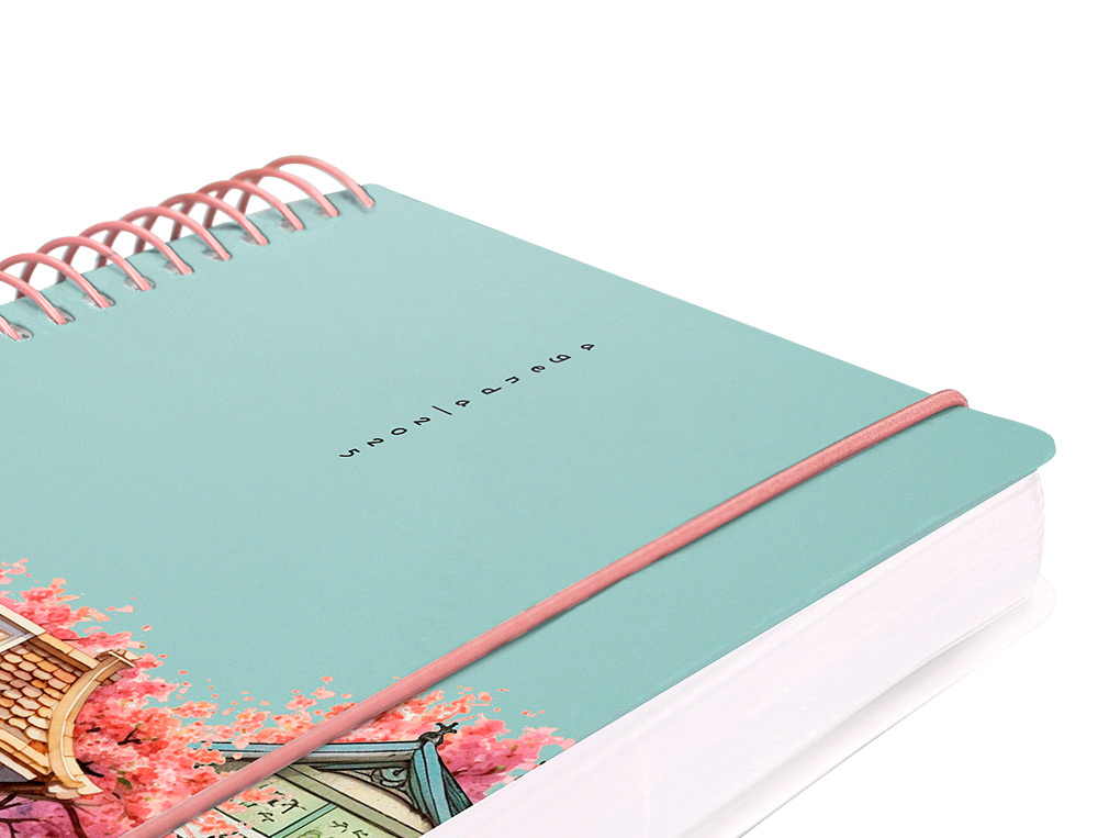 AGENDA ESPIRAL LIDERPAPEL SANTORINI A6 2025 DIA PAGINA CHERRY BLOSSOMS PAPEL 60 GR