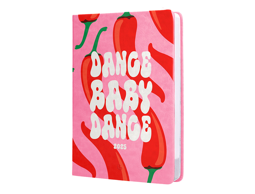 AGENDA ENCUADERNADA LIDERPAPEL KINAROS A5 2025 DIA PAGINA COLOR ROSA PAPEL 70 GR