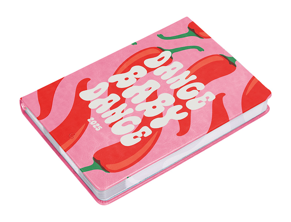 AGENDA ENCUADERNADA LIDERPAPEL KINAROS A5 2025 DIA PAGINA COLOR ROSA PAPEL 70 GR