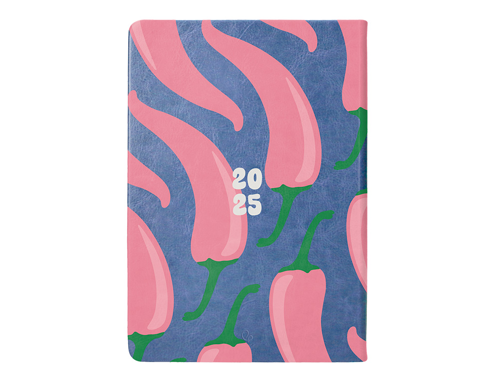 AGENDA ENCUADERNADA LIDERPAPEL KINAROS A5 2025 DIA PAGINA COLOR AZUL PAPEL 70 GR