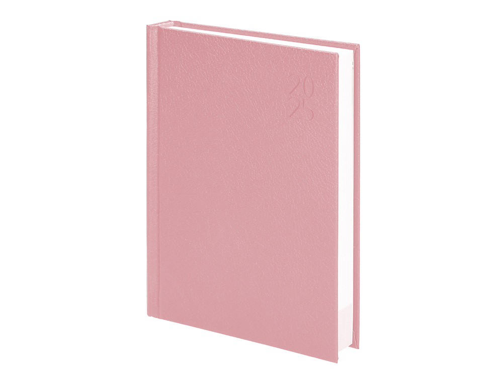 AGENDA ENCUADERNADA LIDERPAPEL CORFU A5 2025 DIA PAGINA COLOR ROSA NUDE PAPEL 60 GR