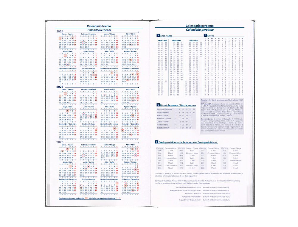 AGENDA ENCUADERNADA LIDERPAPEL CRETA 80X15 MM 2025 SEMANA VISTA COLOR NEGRO PAPEL 70 GR