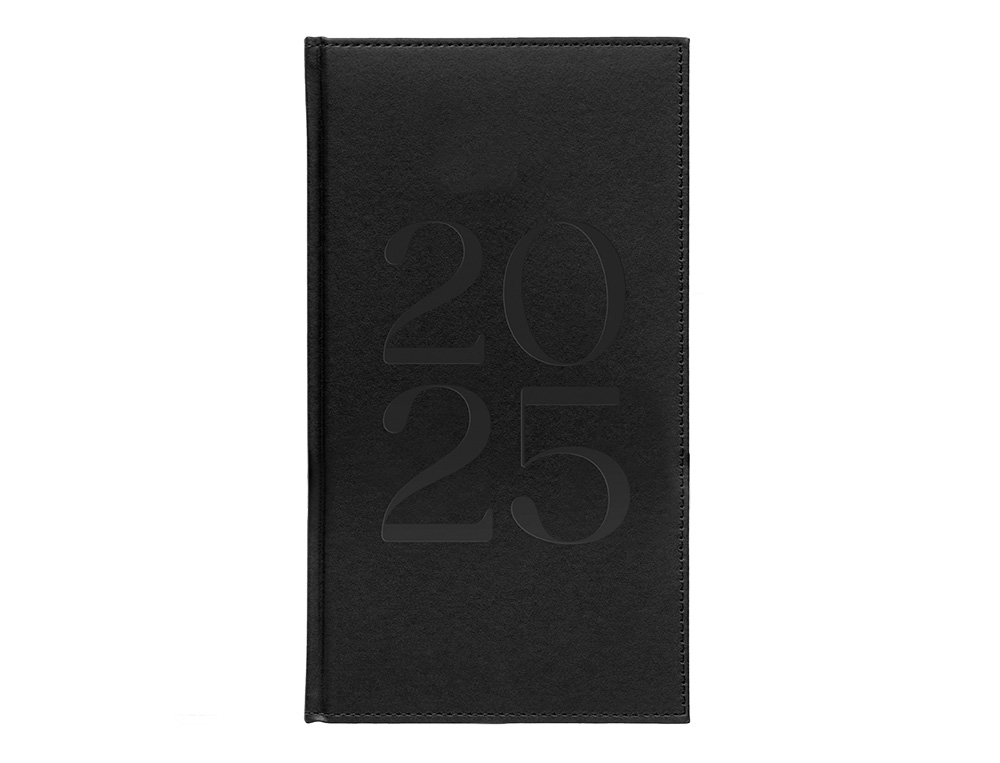 AGENDA ENCUADERNADA LIDERPAPEL CRETA 80X15 MM 2025 SEMANA VISTA COLOR NEGRO PAPEL 70 GR