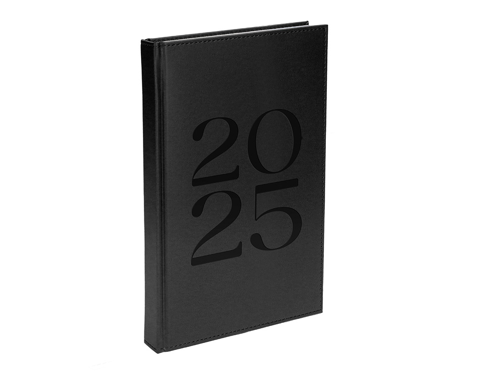 AGENDA ENCUADERNADA LIDERPAPEL CRETA 80X15 MM 2025 SEMANA VISTA COLOR NEGRO PAPEL 70 GR