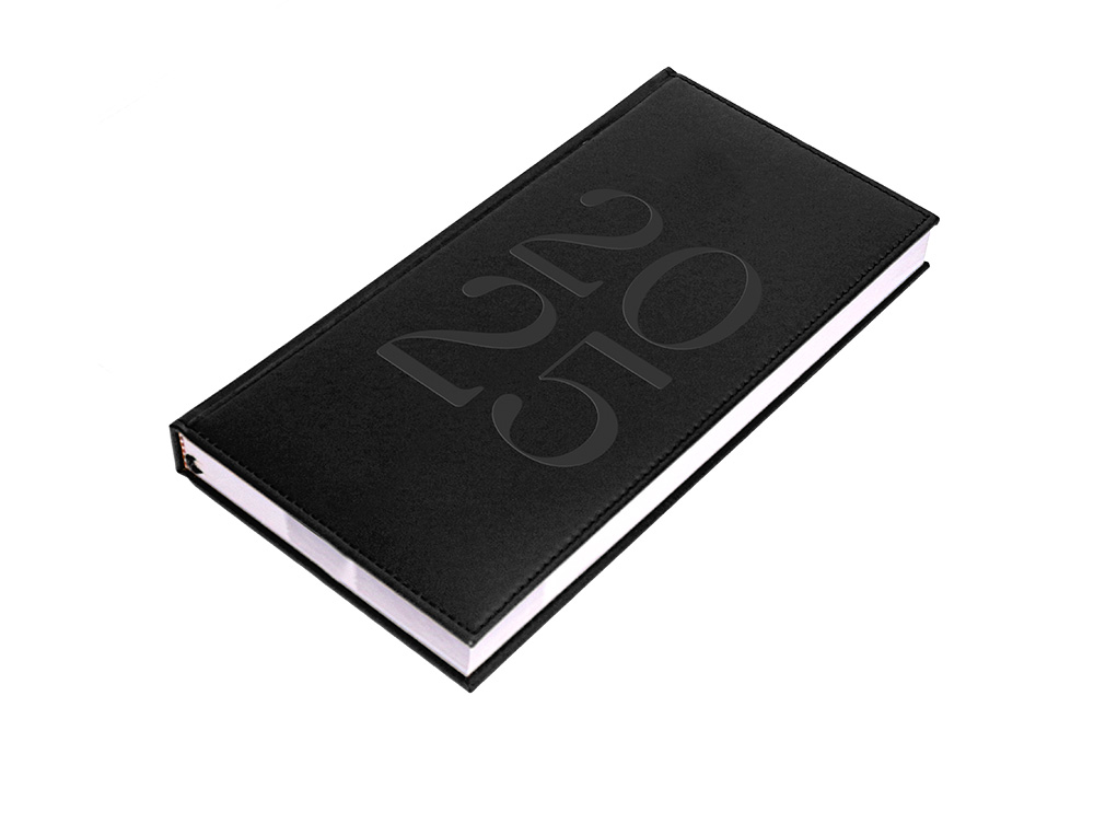 AGENDA ENCUADERNADA LIDERPAPEL CRETA 80X15 MM 2025 SEMANA VISTA COLOR NEGRO PAPEL 70 GR