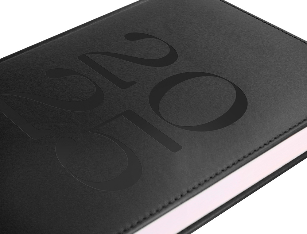 AGENDA ENCUADERNADA LIDERPAPEL CRETA 80X15 MM 2025 SEMANA VISTA COLOR NEGRO PAPEL 70 GR