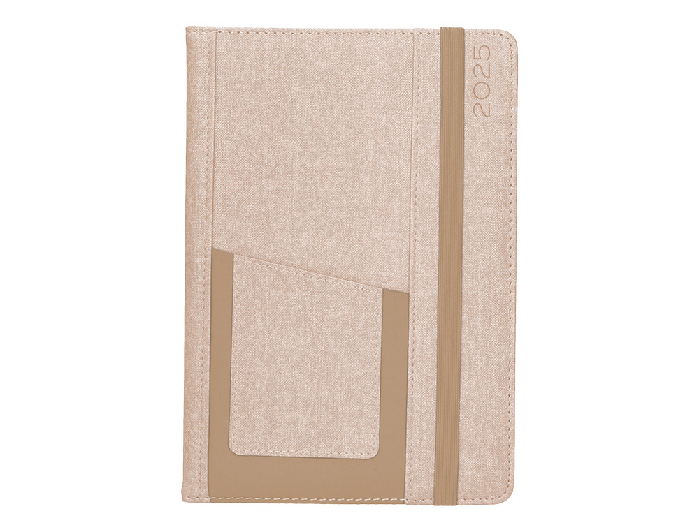AGENDA ENCUADERNADA LIDERPAPEL SARIA A5 2025 DIA PAGINA COLOR GRIS PAPEL 70 GR