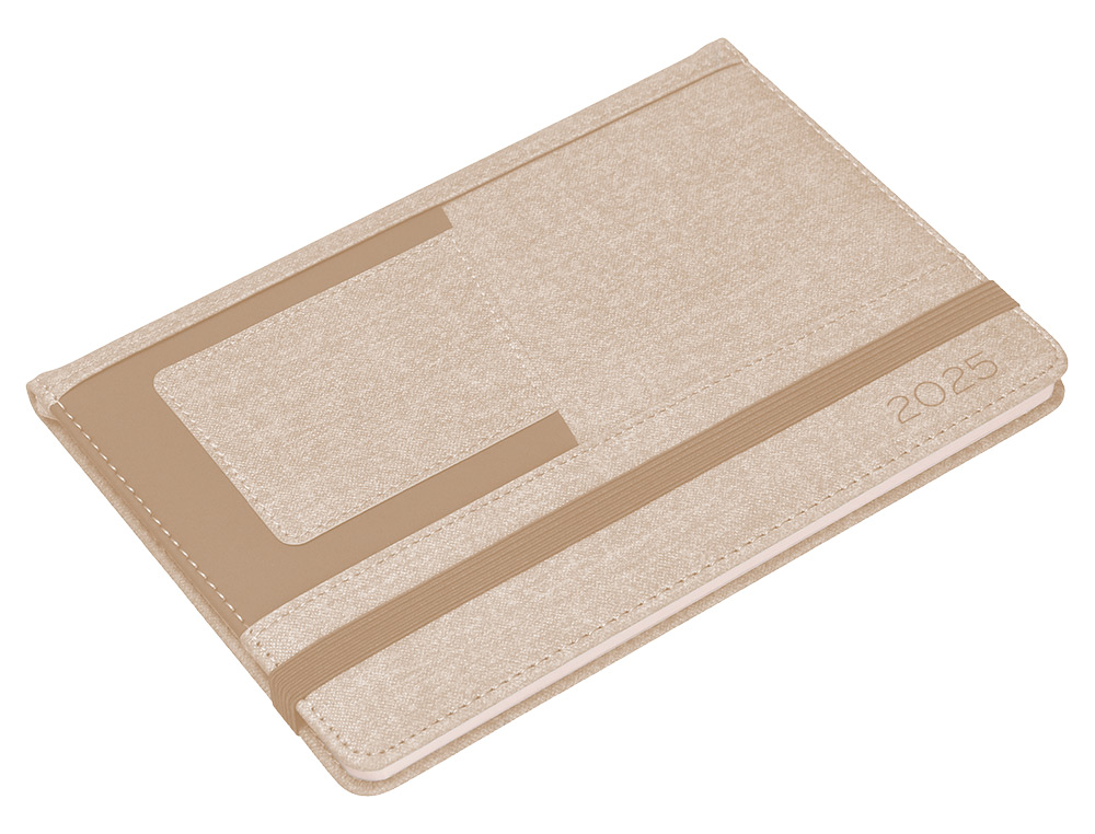 AGENDA ENCUADERNADA LIDERPAPEL SARIA A5 2025 DIA PAGINA COLOR GRIS PAPEL 70 GR