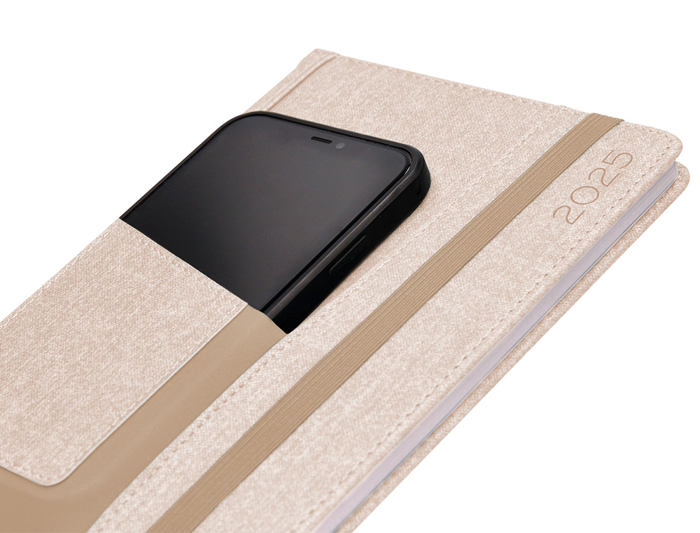 AGENDA ENCUADERNADA LIDERPAPEL SARIA A5 2025 DIA PAGINA COLOR GRIS PAPEL 70 GR