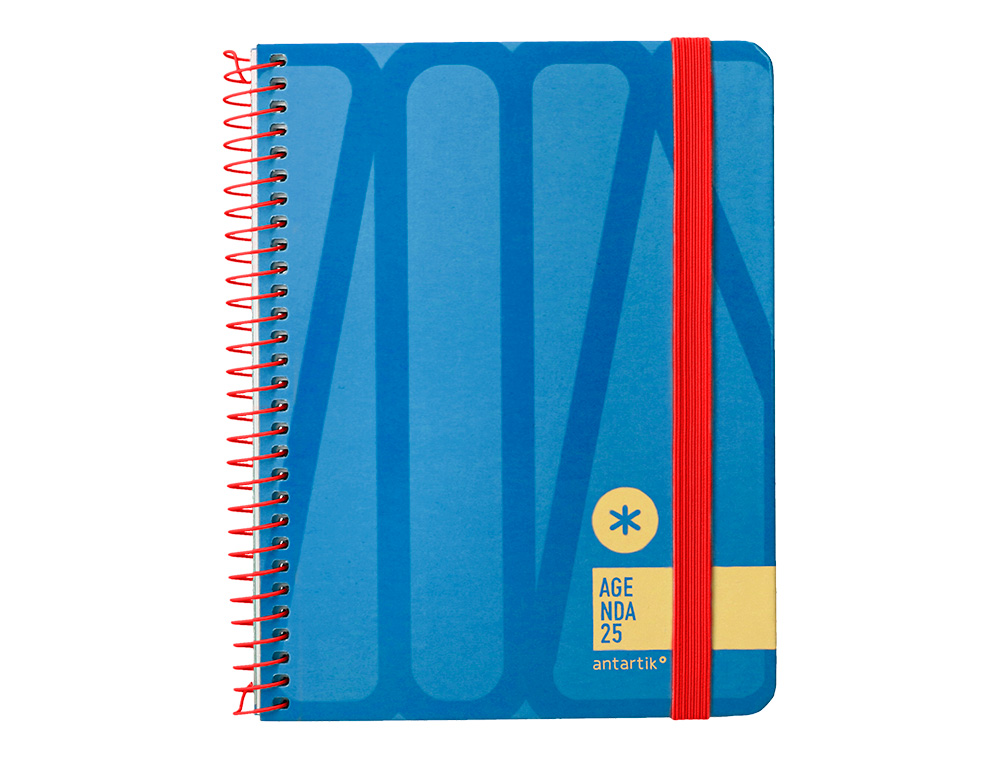 AGENDA ESPIRAL ANTARTIK BOLD A6 2025 SEMANA VISTA COLOR AZUL PAPEL 80 GR
