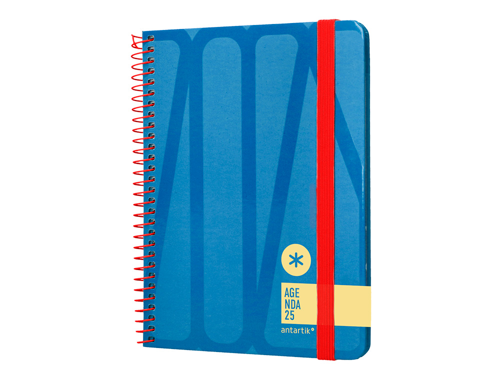 AGENDA ESPIRAL ANTARTIK BOLD A6 2025 SEMANA VISTA COLOR AZUL PAPEL 80 GR